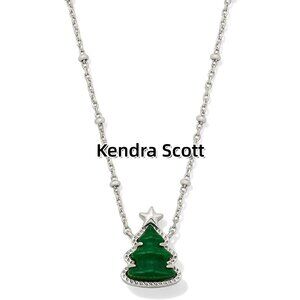 Holiday Tree Gold Short Pendant Necklace